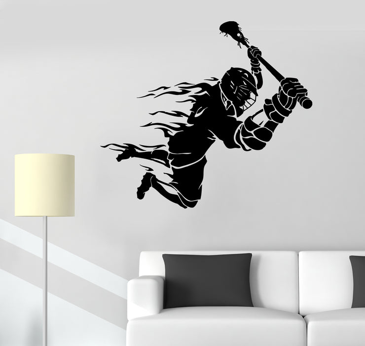 Wall Decal Lacrosse Player Ball Team Game Sport Vinyl Sticker (ed1705)