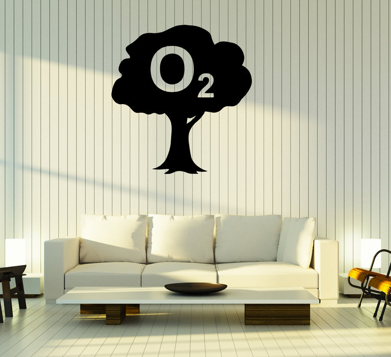 O2 Panel Tree Wall Decal Tree Nature Oxygen O2 Grass Air Vinyl Sticker (ed1716 ...