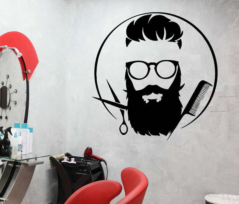 Autocollant mural en vinyle pour homme, barbier, coupe de cheveux, coiffure, style, mode (ed1729)