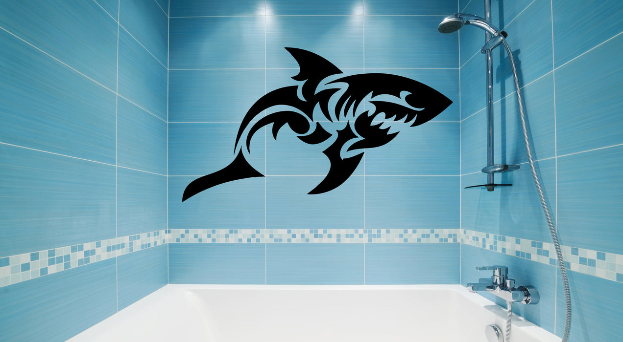 Wall Decal Fish Shark Animal Sea Ocean Bathroom Decor Vinyl Sticker (ed1733)