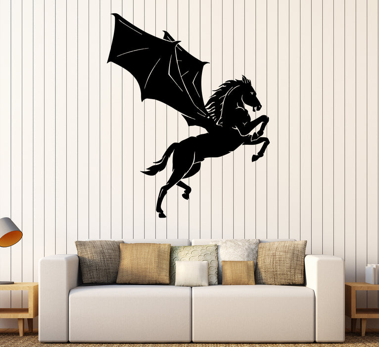 Wall Decal Horse with Wings Flying Pegasus Fairytale Animal Vinyl Sticker (ed1747)