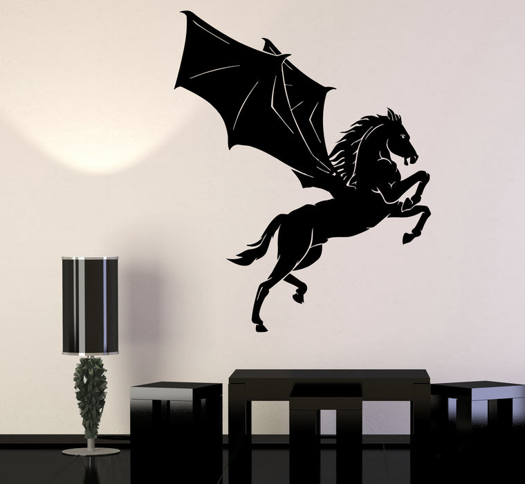 Wall Decal Horse with Wings Flying Pegasus Fairytale Animal Vinyl Sticker (ed1747)