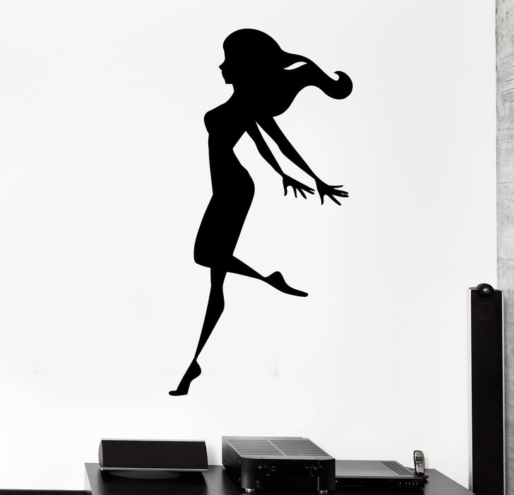 Wall Decal Girl Beautiful Silhouette Shadow Vinyl Sticker (ed1750)