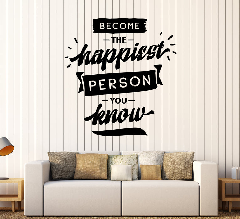 Wall Decal Words Poster Quote Lettering Wisdom Happiest Vinyl Sticker (ed1758)