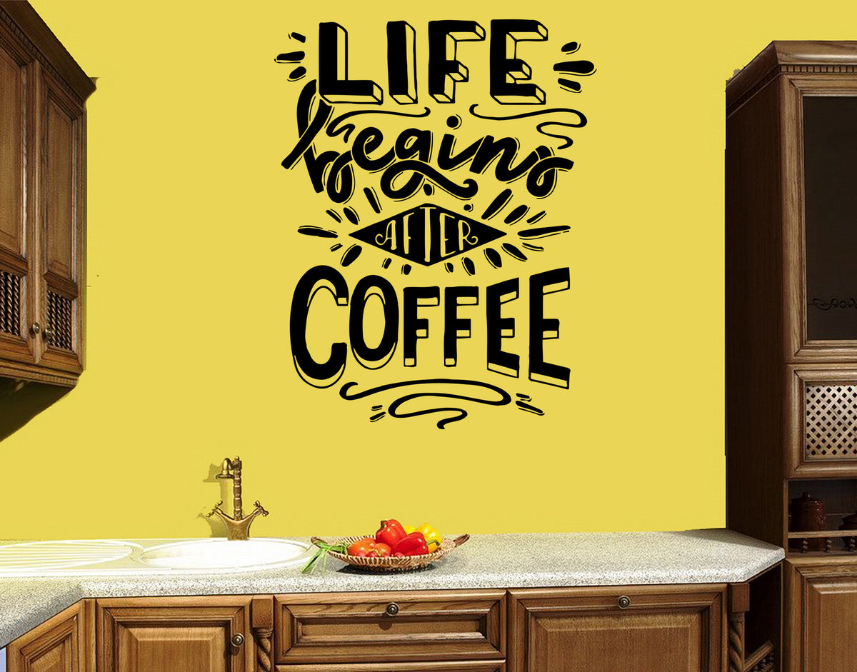 Wall Decal Words Poster Quote Coffee Cafe Vinyl Sticker (ed1759 ...