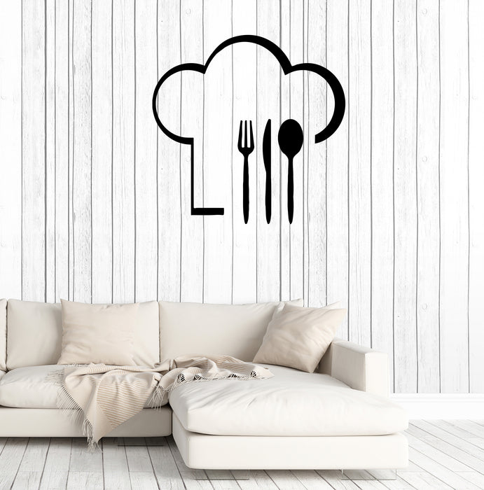 Wall Decal Cook Kitchen Cafe Restaurant Fork Spoon Vinyl Sticker (ed1763)