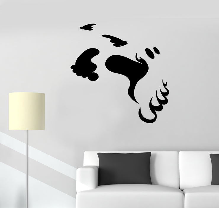 Wall Decal Ghost Footprints Monster Spirit Vinyl Sticker (ed1775)