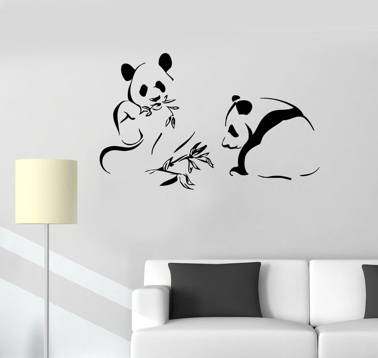 Wall Decal Animal Panda Bamboo Bear Vinyl Sticker (ed1777)
