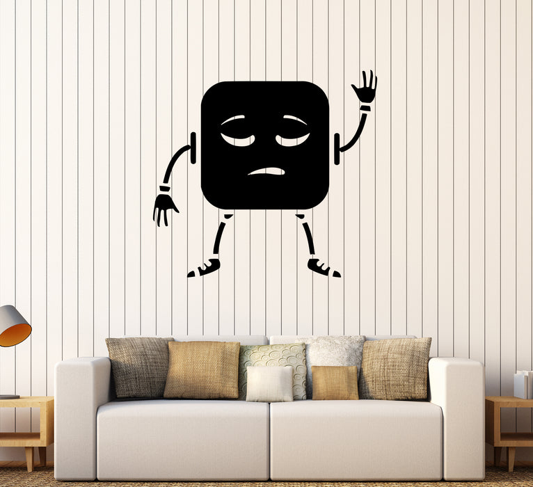 Wall Decal Robot Smiley Hello Emotion Vinyl Sticker (ed1781)