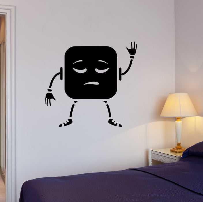 Wall Decal Robot Smiley Hello Emotion Vinyl Sticker (ed1781)