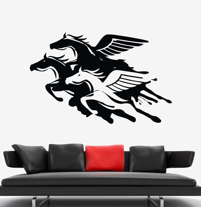 Wall Decal Horses Pegasus Birds Flying Wings Fantasy Vinyl Sticker (ed1786)