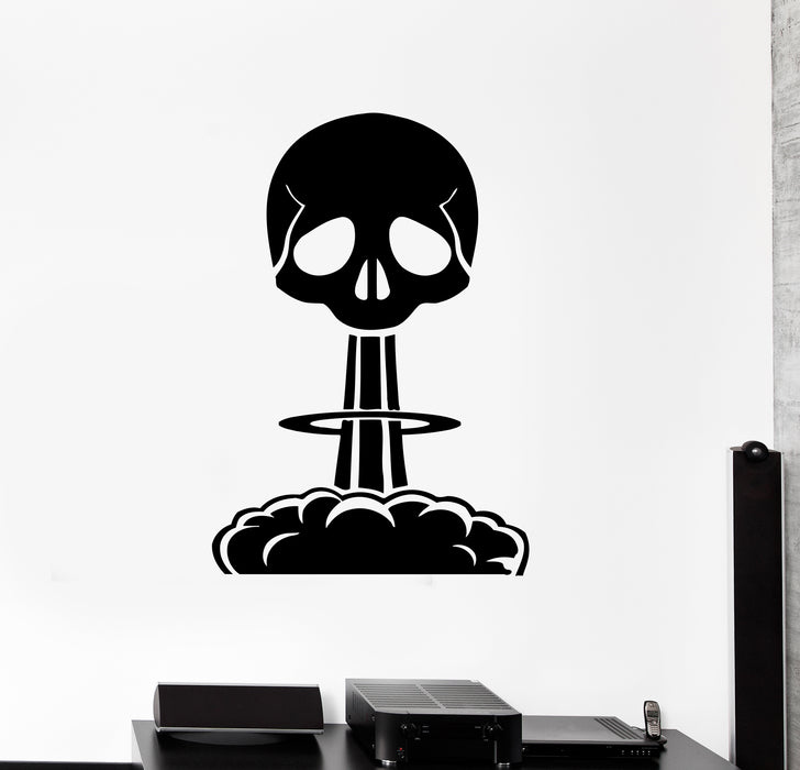 Wall Decal Skull Nuclear Explosion Skeleton Death Vinyl Sticker (ed1787)