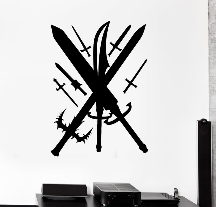 Wall Decal Swords Weapons Knives Army Knight Medieval Vinyl Sticker (ed1789)