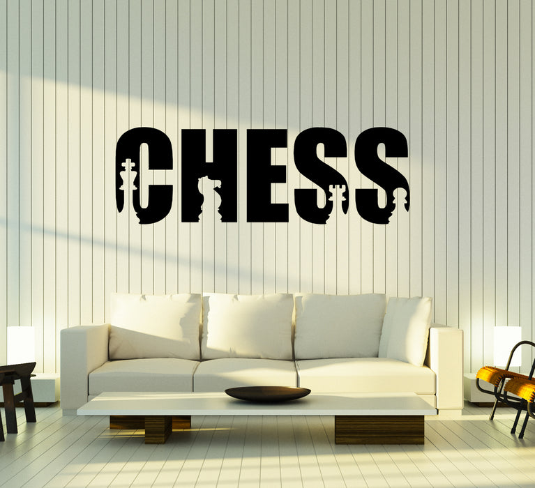 Wall Decal Chess Pieces Game Sport Word Decor Vinyl Sticker (ed1801)