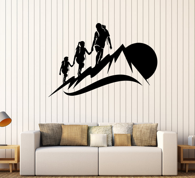 Wall Decal Hiking Mountains Nature Tourism Travel Team Vinyl Sticker (ed1807)