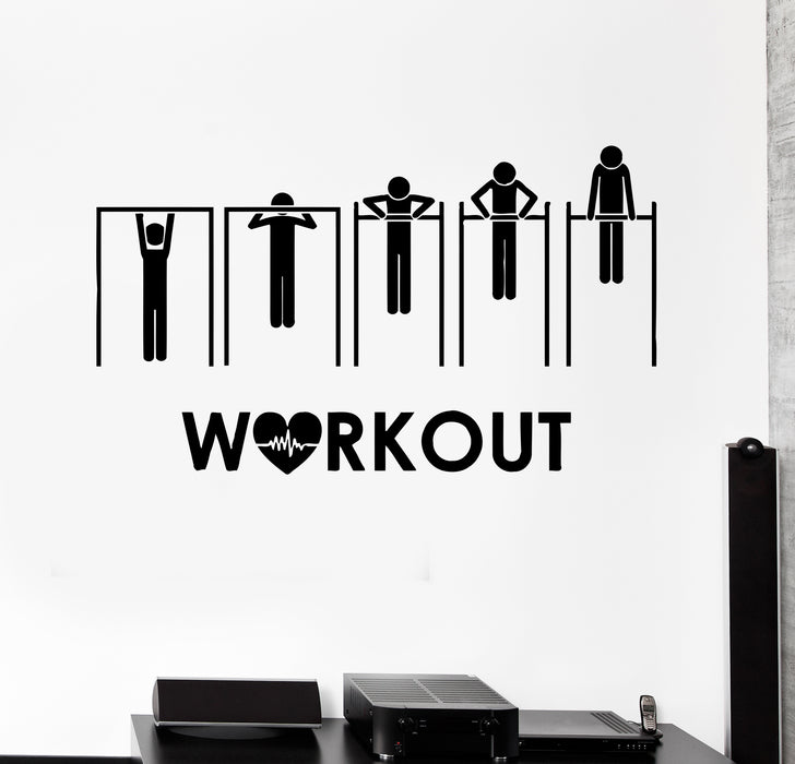 Wall Decal Sport Health Horizontal bars Pullups Workout Vinyl Sticker (ed1810)