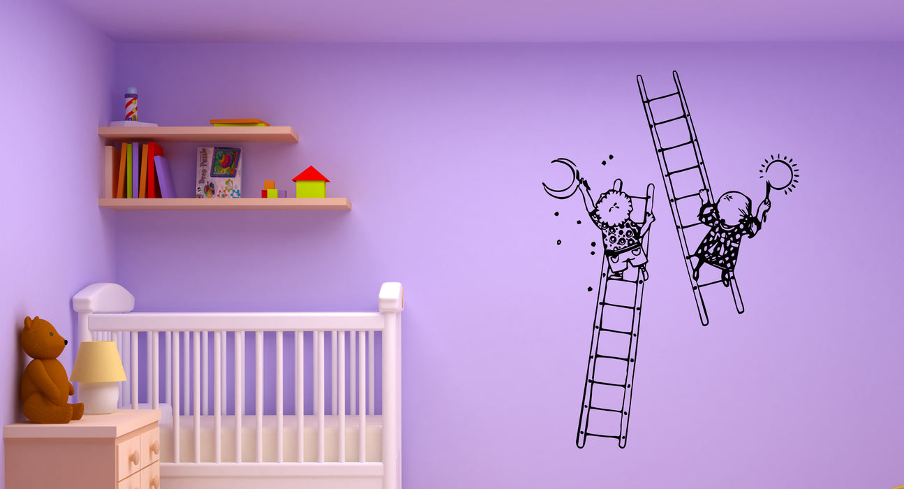 Wall Decal Children Drawing Staircase Painting Kids Room Vinyl Sticker (ed1817)