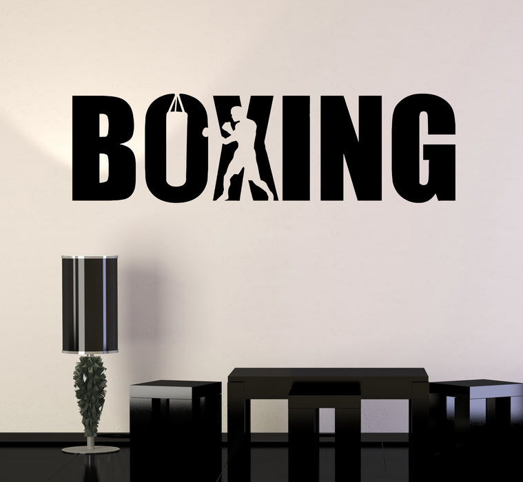 Wall Decal Boxing Sports Word Boxer Fight Vinyl Sticker (ed1833)