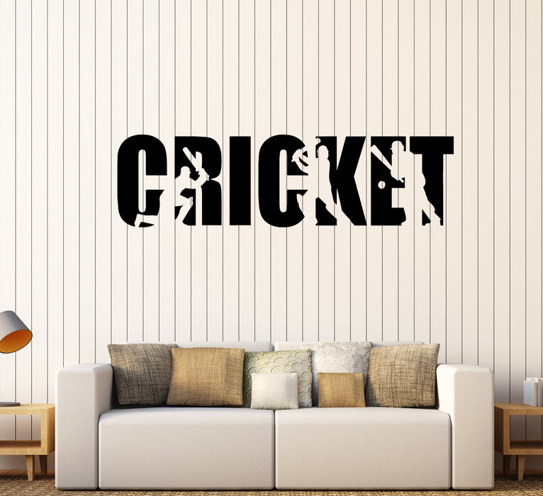 Wall Decal Cricket Sports Word Game Players Vinyl Sticker (ed1834)