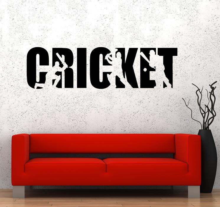 Wall Decal Cricket Sports Word Game Players Vinyl Sticker (ed1834)