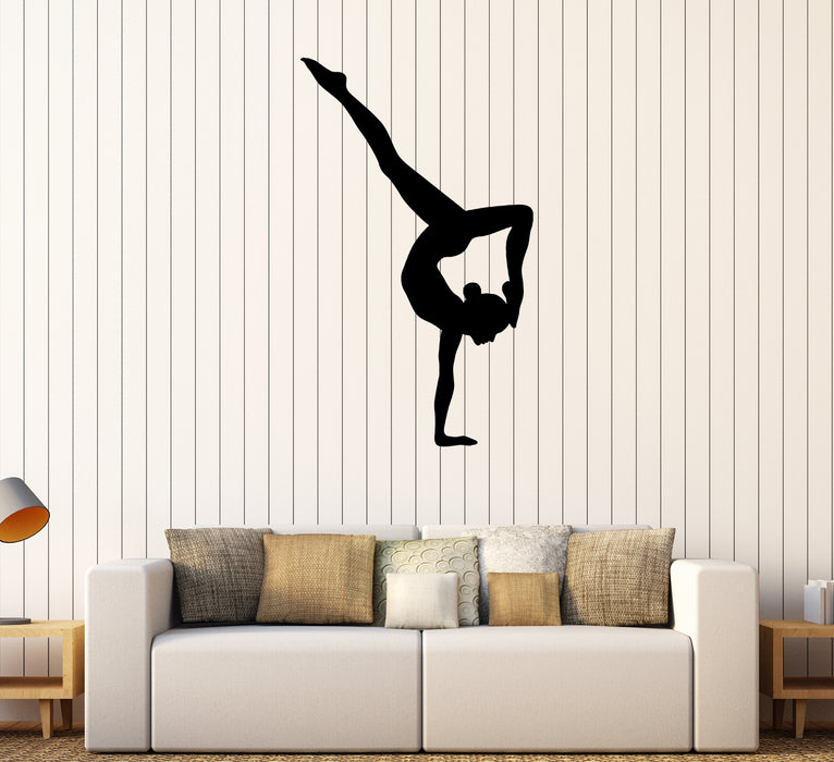 Wall Decal Gymnast Girl Beautiful Woman Sport Vinyl Sticker (ed1836)