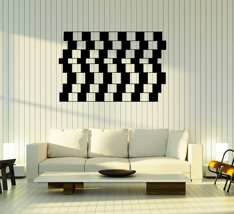 Наклейка на стену Иллюзия Абстрактные геометрические фигуры Квадраты Виниловая наклейка (ed1839)