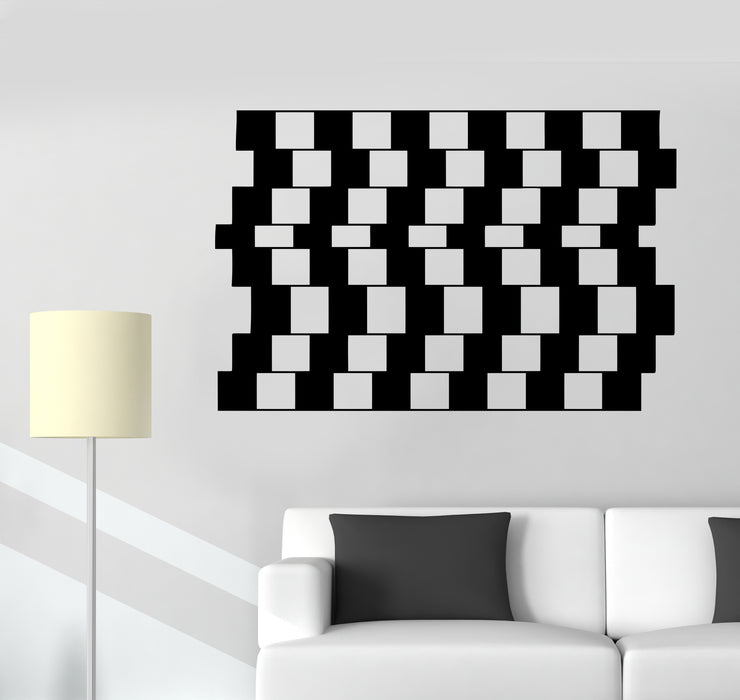 Наклейка на стену Иллюзия Абстрактные геометрические фигуры Квадраты Виниловая наклейка (ed1839)