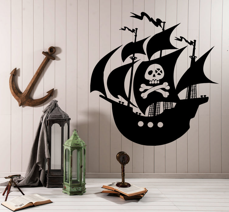 Wall Decal Pirates Ship Sea Ocean Sailors Vinyl Sticker (ed1842)
