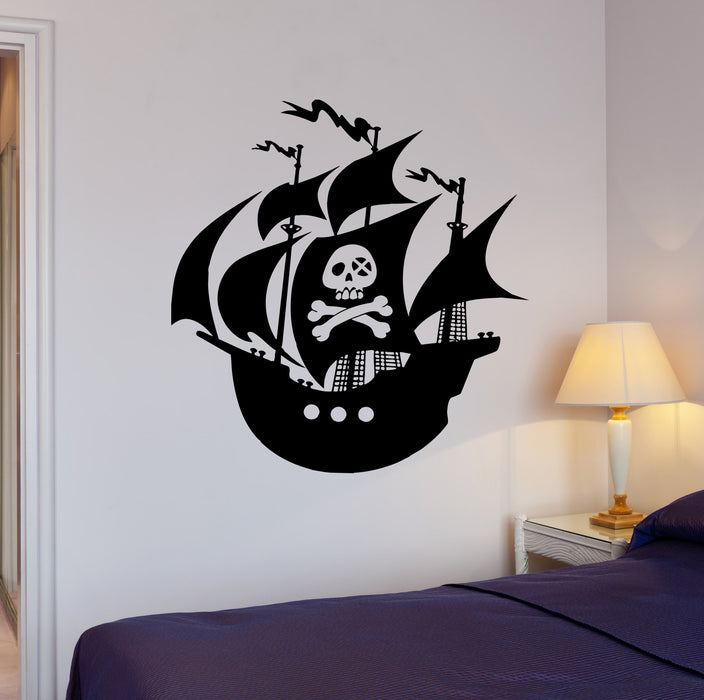 Wall Decal Pirates Ship Sea Ocean Sailors Vinyl Sticker (ed1842)