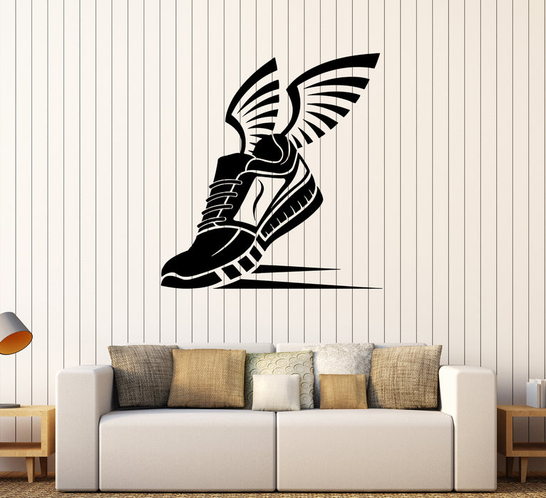 Wall Decal Sneaker With Wings Shoes Vinyl Sticker (ed1849)
