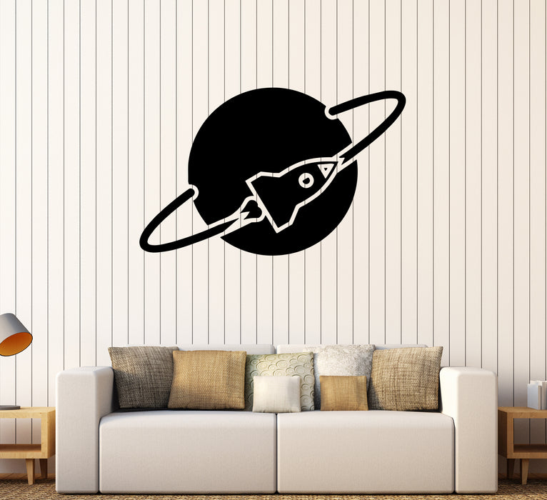 Wall Decal Planet Spaceship Space Rocket Universe Vinyl Sticker (ed1853)