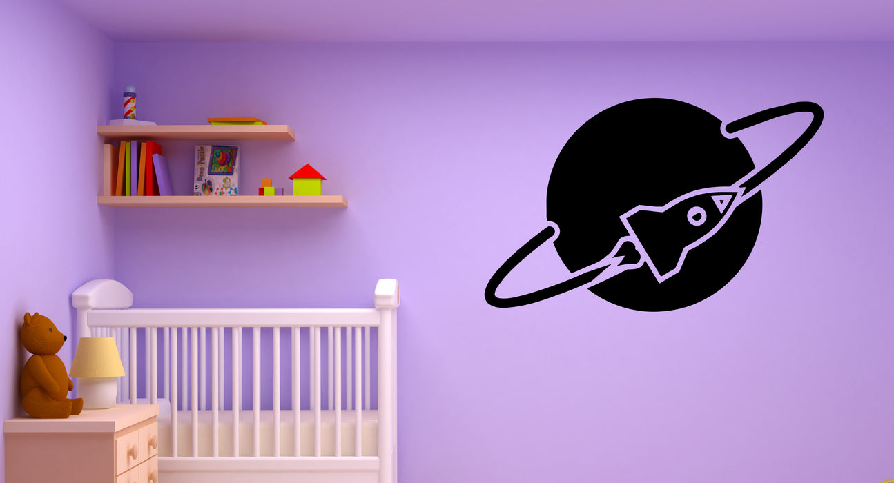 Wall Decal Planet Spaceship Space Rocket Universe Vinyl Sticker (ed1853)