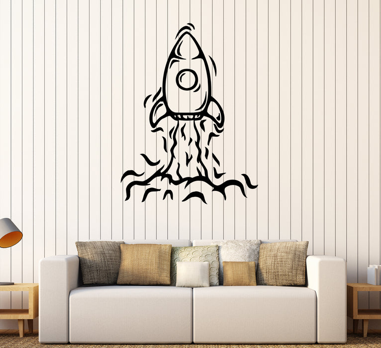 Wall Decal Spaceship Rocket Space Flight Shuttle Takeoff Vinyl Sticker (ed1854)