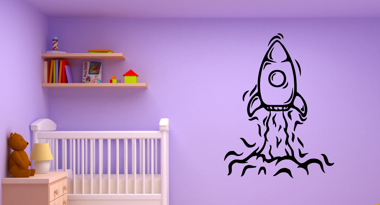 Wall Decal Spaceship Rocket Space Flight Shuttle Takeoff Vinyl Sticker (ed1854)