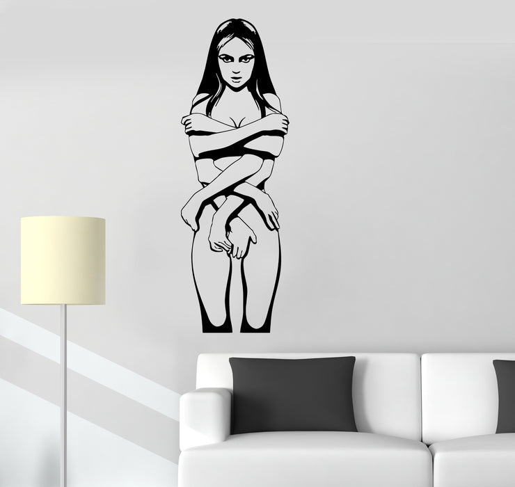 Wall Decal Naked Girl Many Hands Sexy Vinyl Sticker (ed1858)