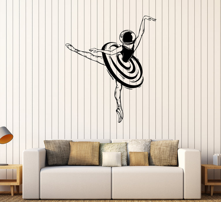 Wall Decal Ballerina Dancer Girl Spacesuit Space Vinyl Sticker (ed1860)