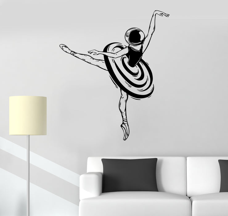 Wall Decal Ballerina Dancer Girl Spacesuit Space Vinyl Sticker (ed1860)