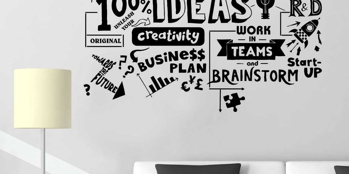 Wall Decal Words Office Work Creativity Team Vinyl Sticker (ed1864 ...