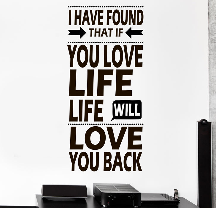 Wall Decal Positive Words Inspiring Mirror Love Life Vinyl Sticker (ed1878)
