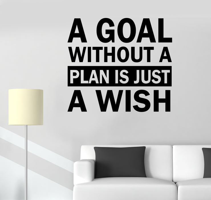 Wall Decal Positive Sign Lettering Office Words Goal Plan Vinyl Sticker (ed1887)