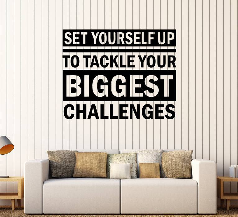 Wall Decal Positive Lettering Sign Motivational Words Set Yourself Up Vinyl Sticker (ed1894)