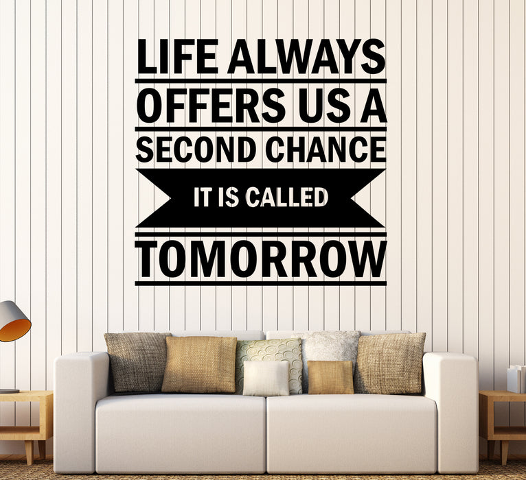 Wall Decal Positive Motivational Words Office Life Offers Second Chance Vinyl Sticker (ed1895)