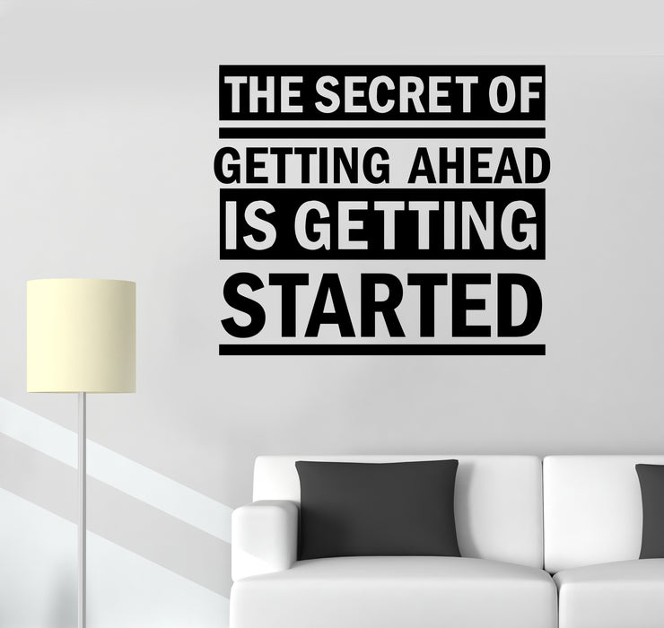 Наклейка на стену Слова мудрости Вдохновляющие цитаты Знак Начало работы Виниловая наклейка (ed1897)