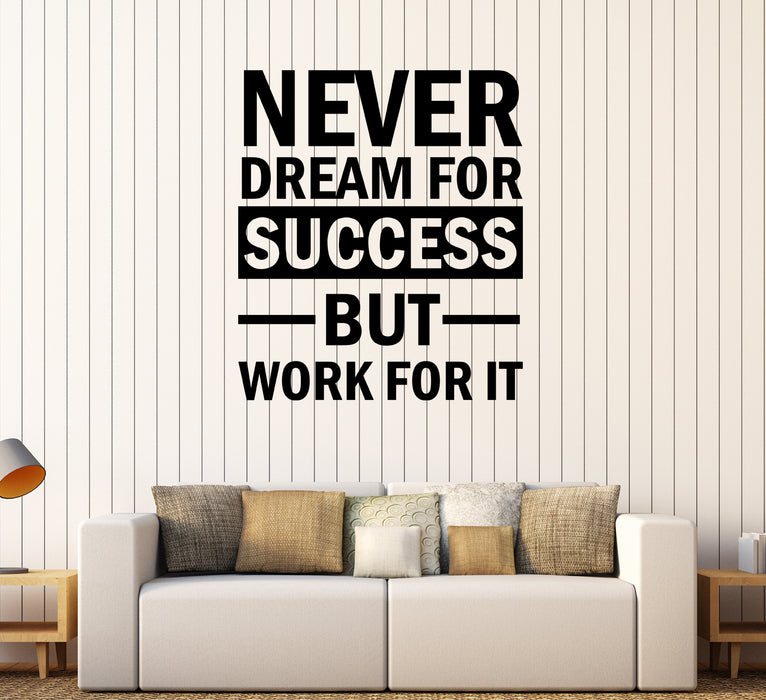 Wall Decal Inspirational Words of Wisdom Motivational Quotes Success Work Vinyl Sticker (ed1899)