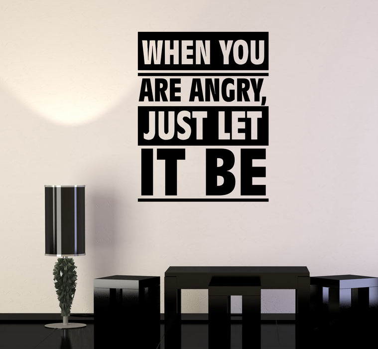 Wall Decal Just Let It Be Quote Inspirational Office Words Vinyl Sticker (ed1906)