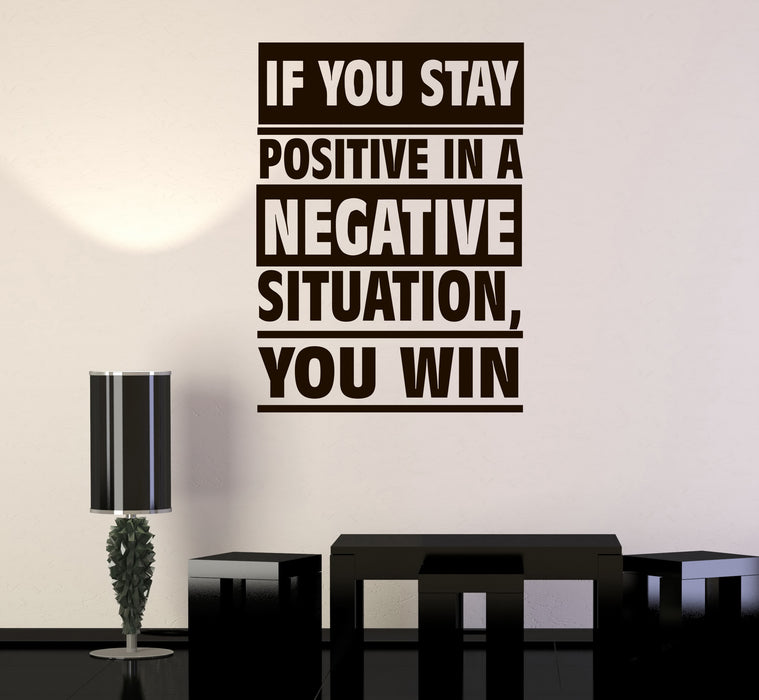 Wall Decal Inspirational Lettering Motivation Office Windows Quotes Win Vinyl Sticker (ed1910)