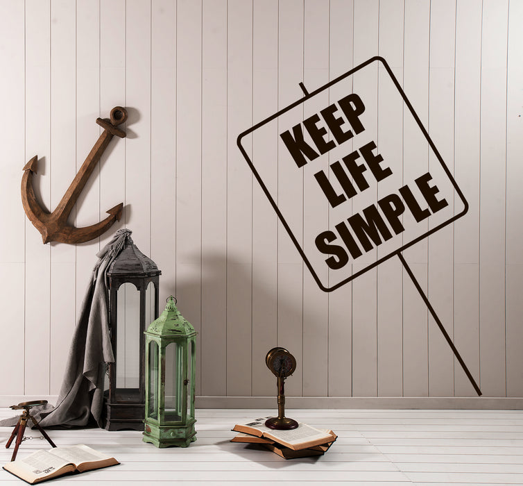 Wall Decal Positive Sign Keep Life Simple Quotes Wise Vinyl Sticker (ed1917)