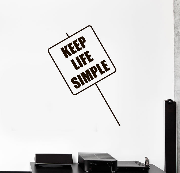 Wall Decal Positive Sign Keep Life Simple Quotes Wise Vinyl Sticker (ed1917)