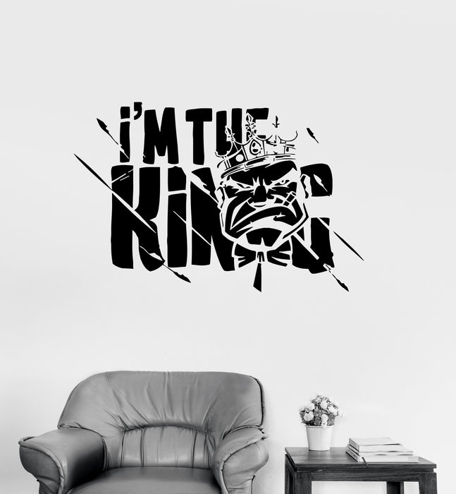 Wall Decal I Am King Lettering Word Face Mafia Crime Vinyl Sticker (ed1927)