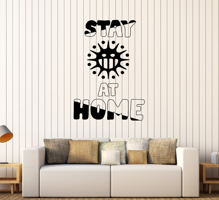 Наклейка на стену Оставайтесь дома Защита от вирусов Слово Надпись Виниловая наклейка (ed1931)